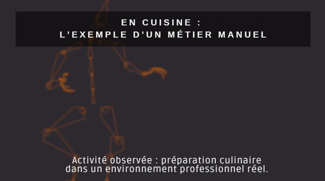 Office case study: capture skeleton overlaid on the working gesture
